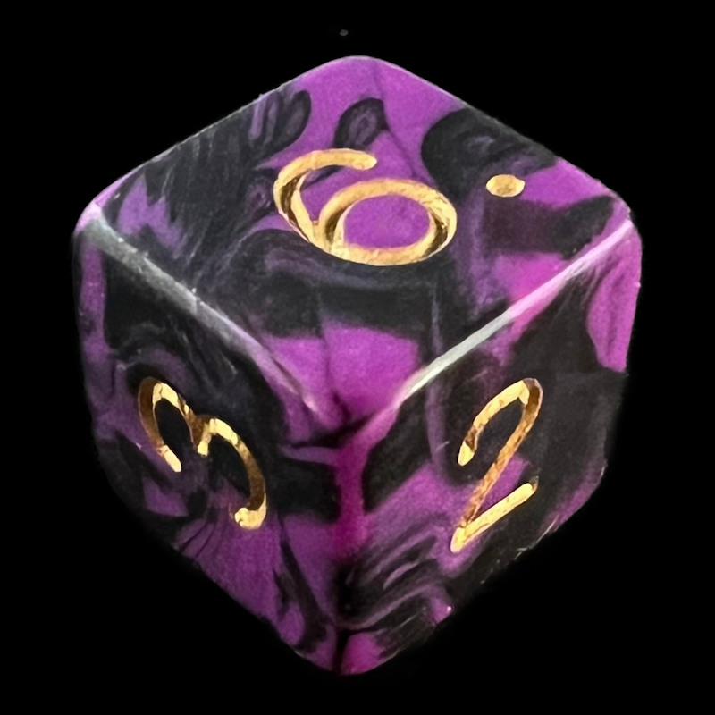 D&G Oblivion Purple & Black D6 Dice