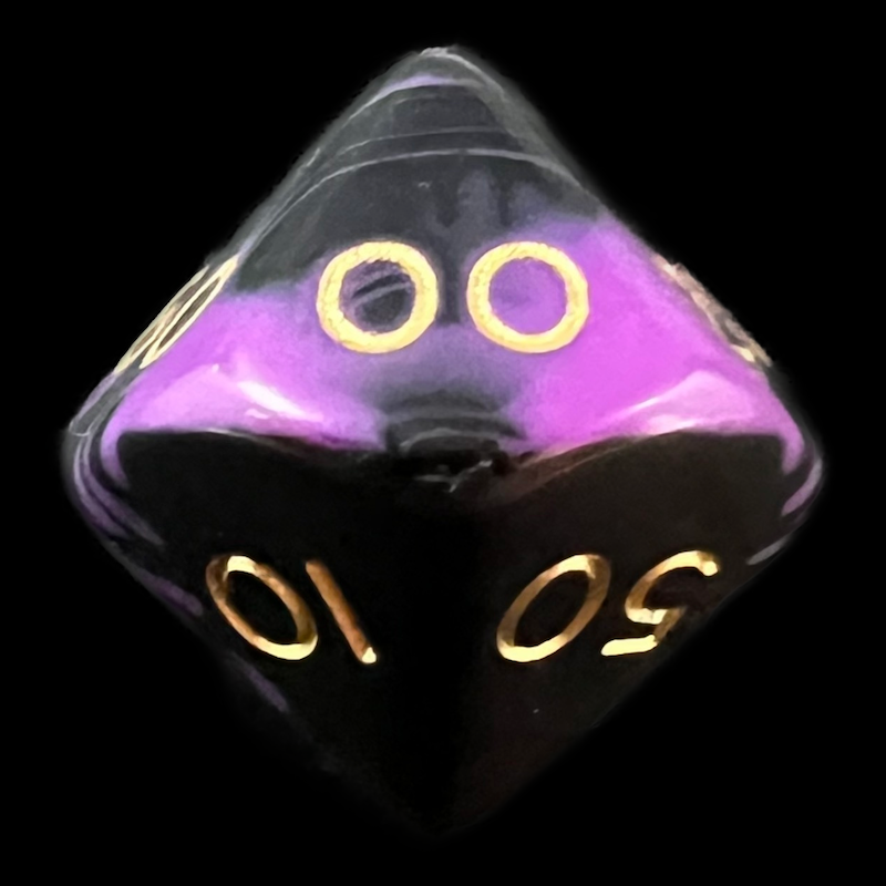 D&G Oblivion Purple & Black Percentile Dice
