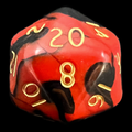 D&G Oblivion Red & Black D20 Dice