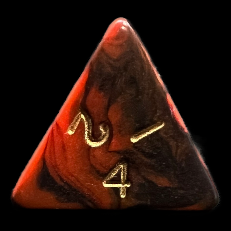D&G Oblivion Red & Black D4 Dice