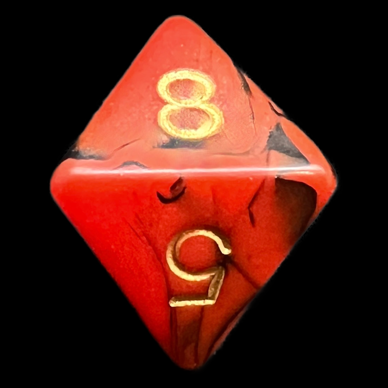 D&G Oblivion Red & Black D8 Dice