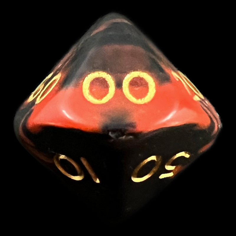 D&G Oblivion Red & Black Percentile Dice