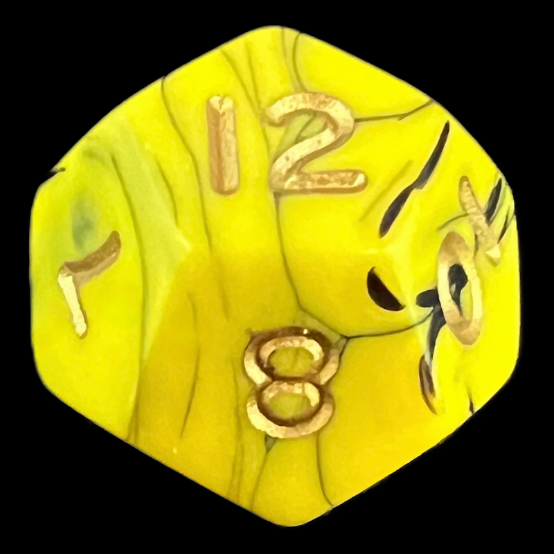 D&G Oblivion Yellow & Black D12 Dice
