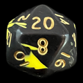 D&G Oblivion Yellow & Black D20 Dice