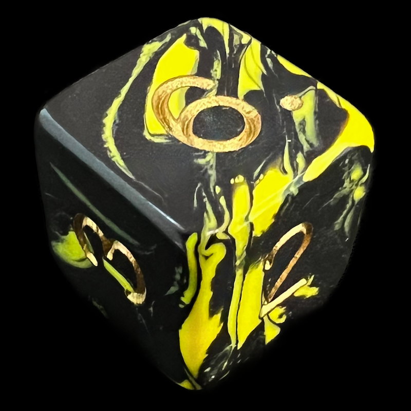D&G Oblivion Yellow & Black D6 Dice