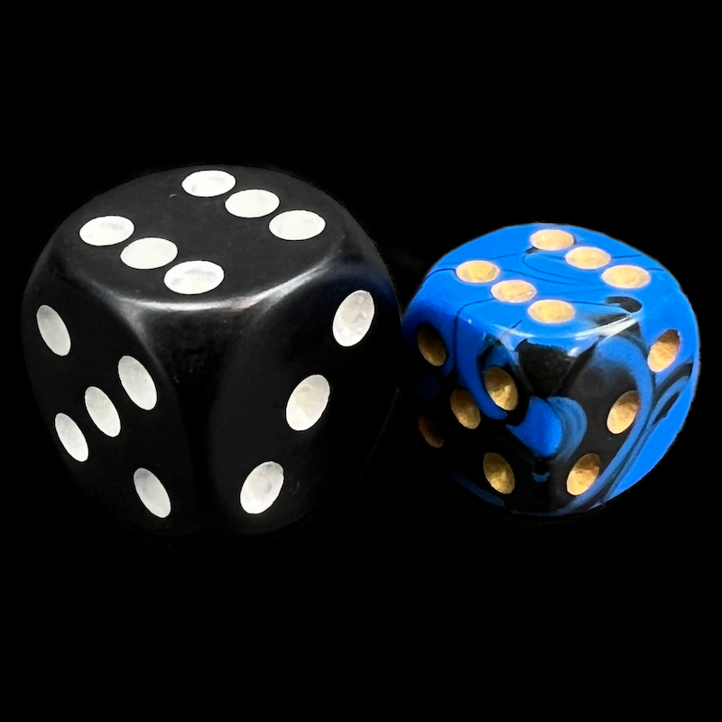 D&G Oblivion Blue & Black 36 x D6 Dice Set
