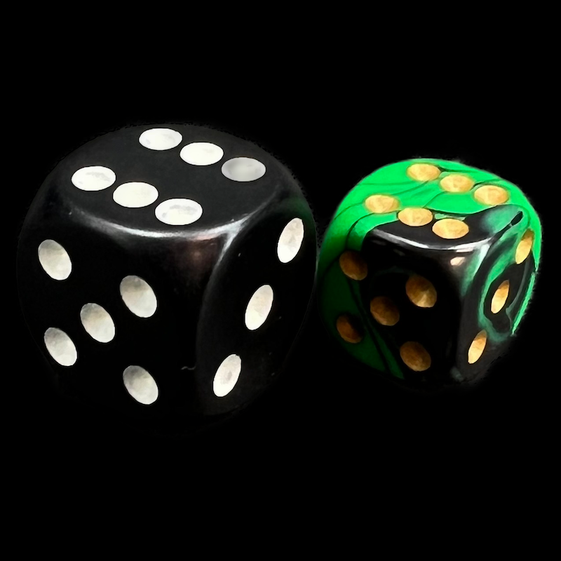 D&G Oblivion Green & Black 36 x D6 Dice Set
