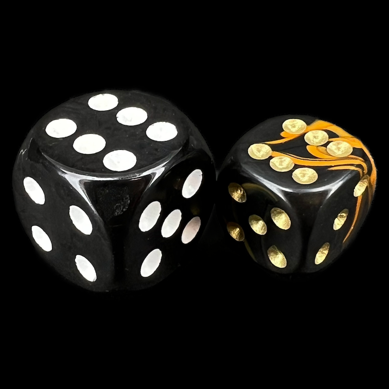 D&G Oblivion Orange & Black 12mm D6 Spot Dice