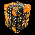 D&G Oblivion Orange & Black 36 x D6 Dice Set