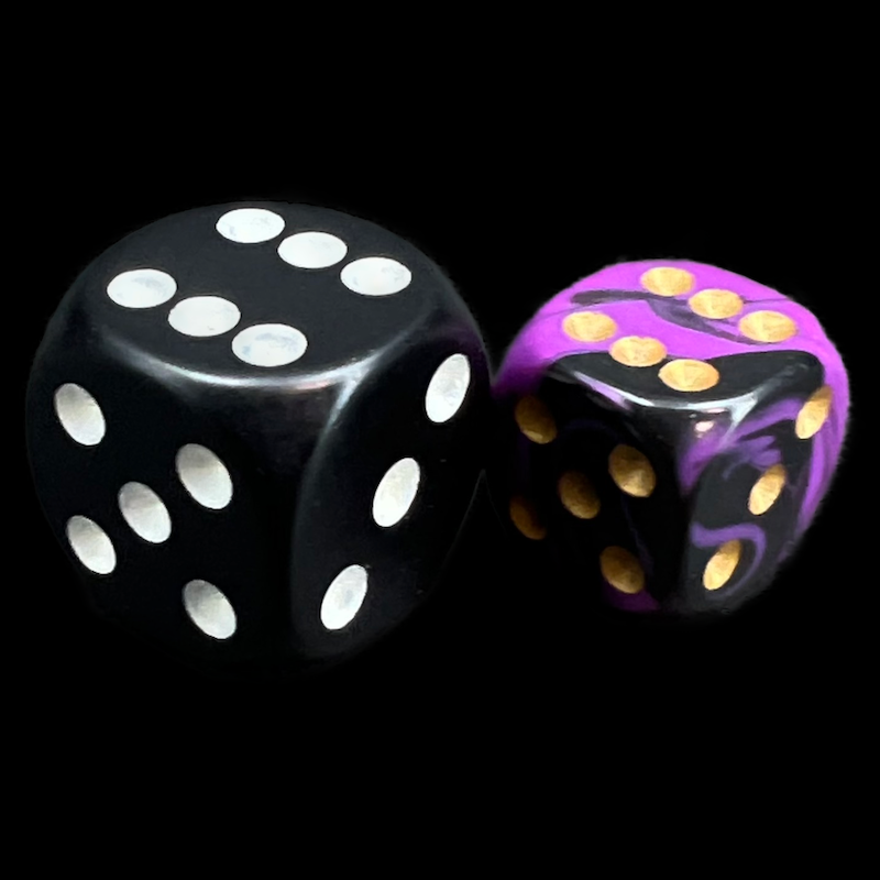 D&G Oblivion Purple & Black 12mm D6 Spot Dice