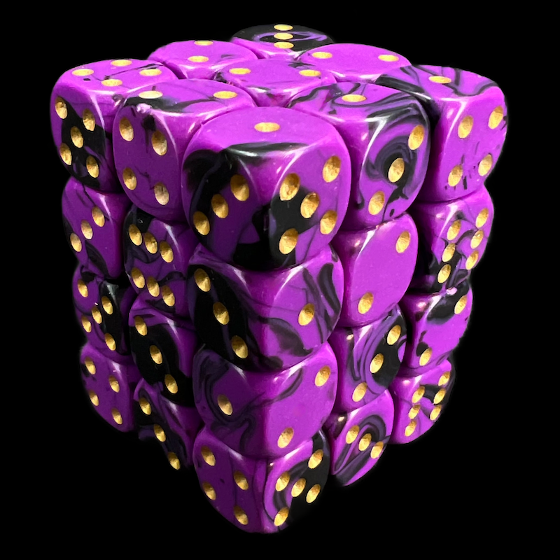 D&G Oblivion Purple & Black 36 x D6 Dice Set