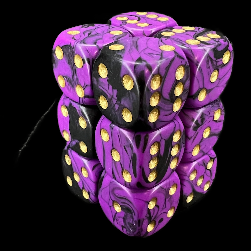 D&G Oblivion Purple & Black 12 x D6 Dice Set