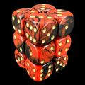 D&G Oblivion Red & Black 12 x D6 Dice Set