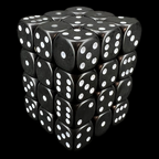 D&G Opaque Black 36 x D6 Dice Set