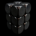 D&G Opaque Blank Black 16mm 12 x D6 Dice Set