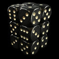 CLEARANCE D&G Opaque Black & Gold 12 x D6 Dice Set OOP