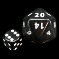 D&G Opaque Black JUMBO 34mm D20 Dice