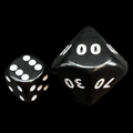 D&G Opaque Black JUMBO 34mm Percentile Dice