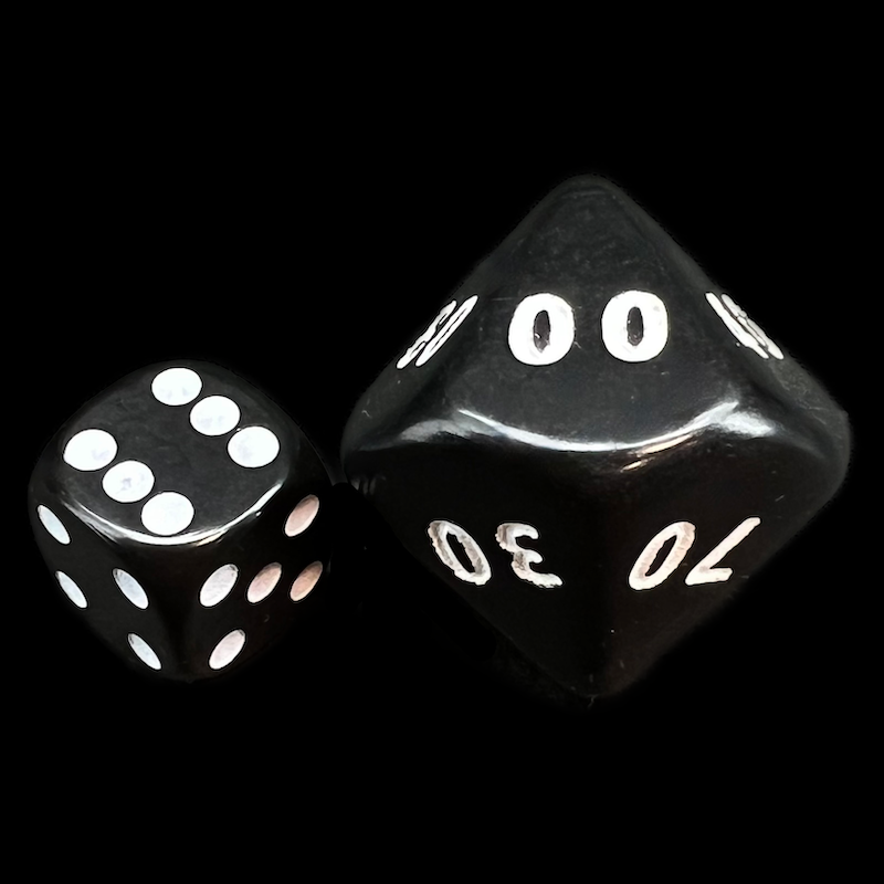 D&G Opaque Black JUMBO 34mm Percentile Dice