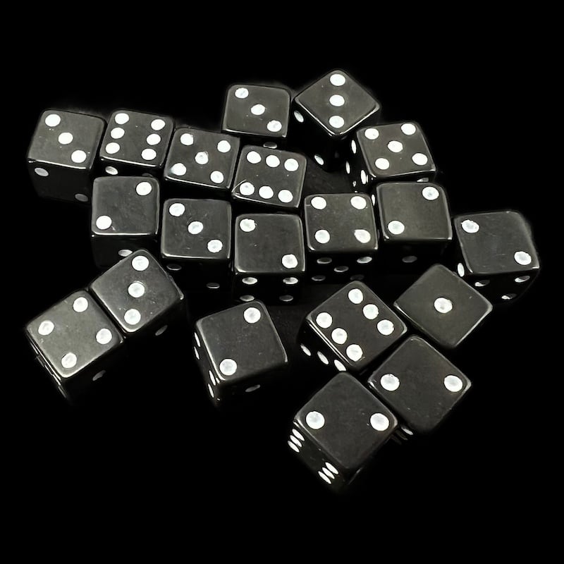 D&G Opaque Black MINI 7mm 20 x D6 Dice Set