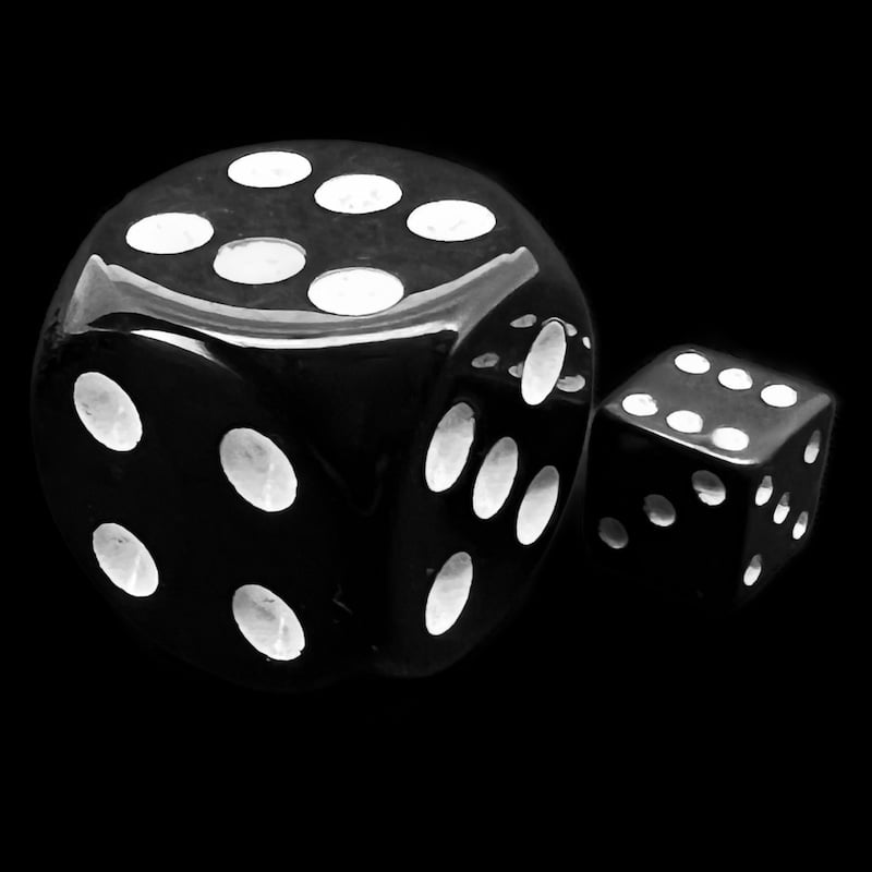 D&G Opaque Black MINI 7mm 20 x D6 Dice Set
