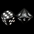 D&G Opaque Black & White D16 Dice