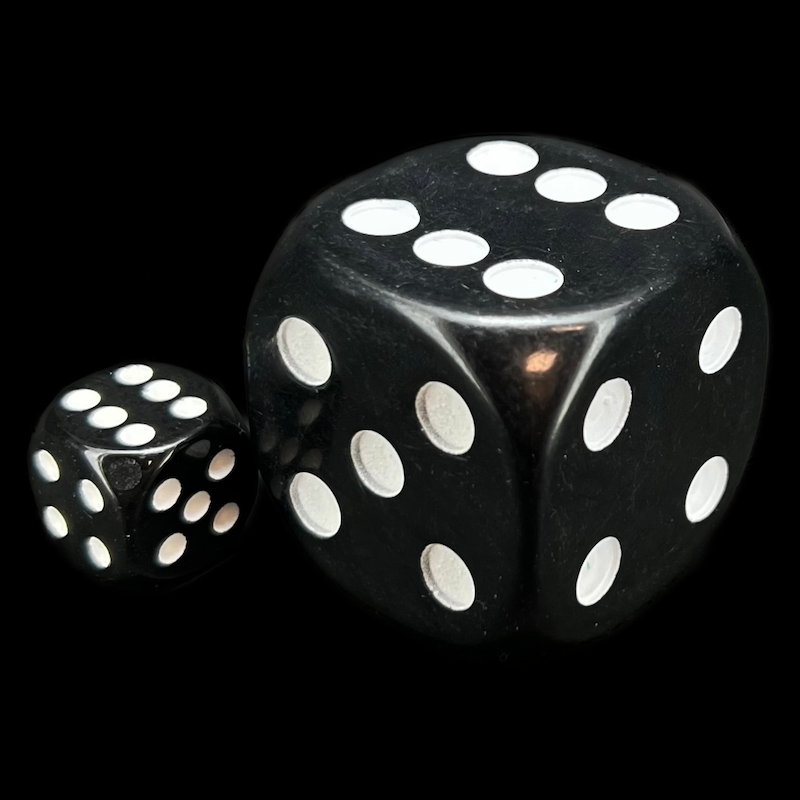 D&G Opaque Black MASSIVE 36mm D6 Spot Dice