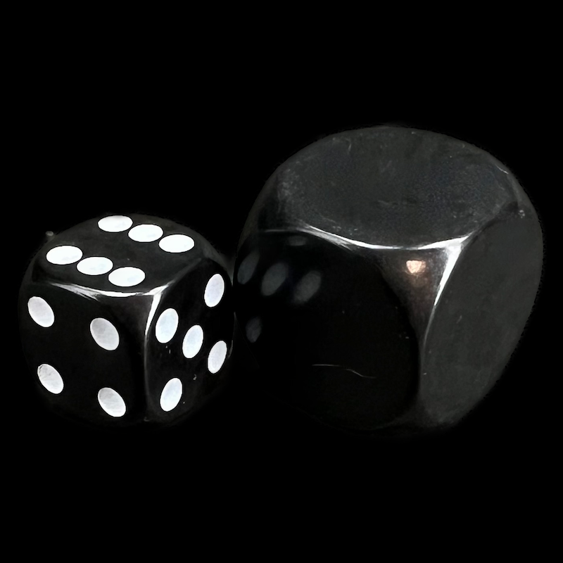 D&G Opaque Blank Black JUMBO 22mm D6 Dice