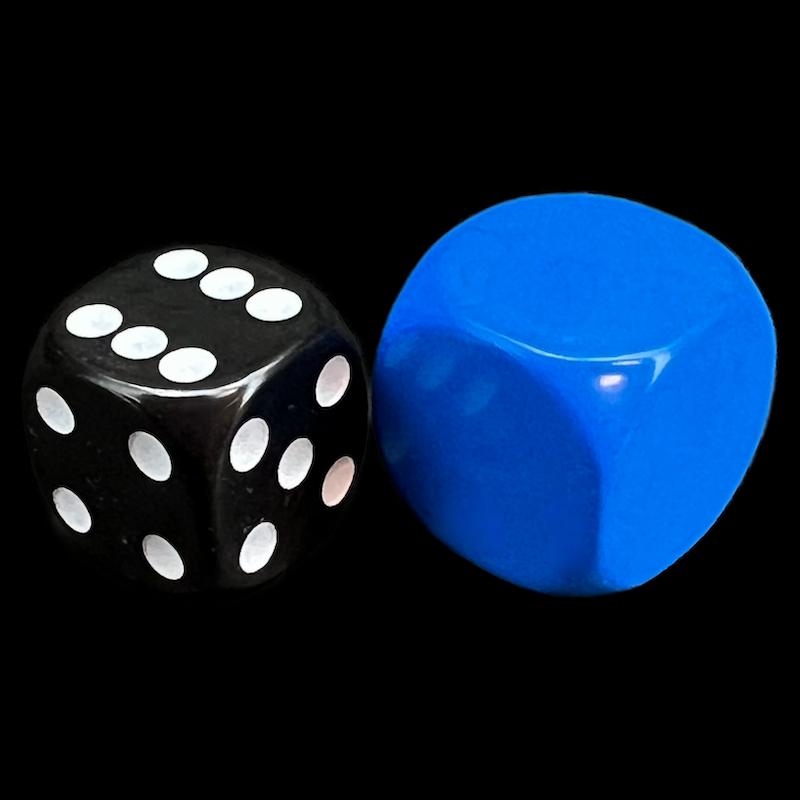D&G Opaque Blank Blue 18mm D6 Dice