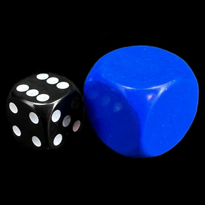 D&G Opaque Blank Blue JUMBO 22mm D6 Dice