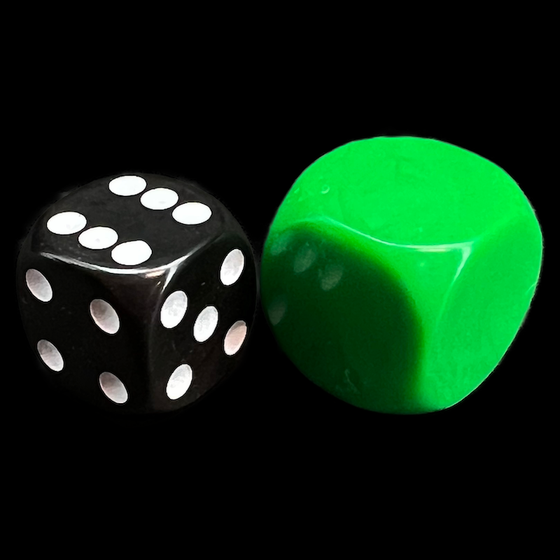 D&G Opaque Blank Green 18mm D6 Dice