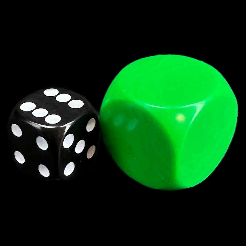 D&G Opaque Blank Green JUMBO 22mm D6 Dice