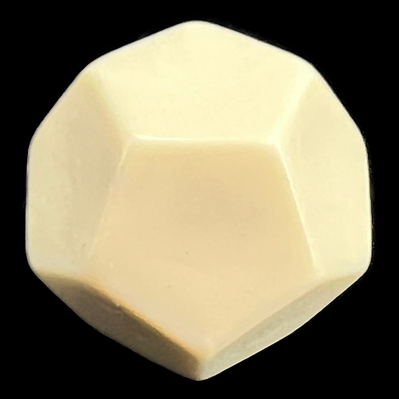 D&G Opaque Blank Ivory D12 Dice