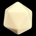 D&G Opaque Blank Ivory D20 Dice