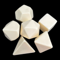 D&G Opaque Blank Ivory Polyhedral 6 Dice Set