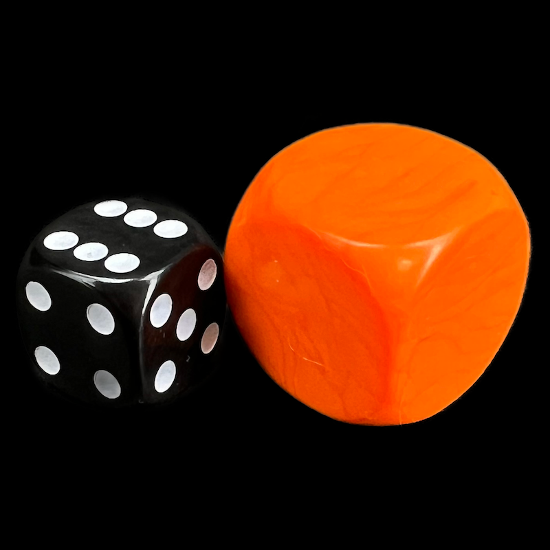 D&G Opaque Blank Orange JUMBO 22mm D6 Dice
