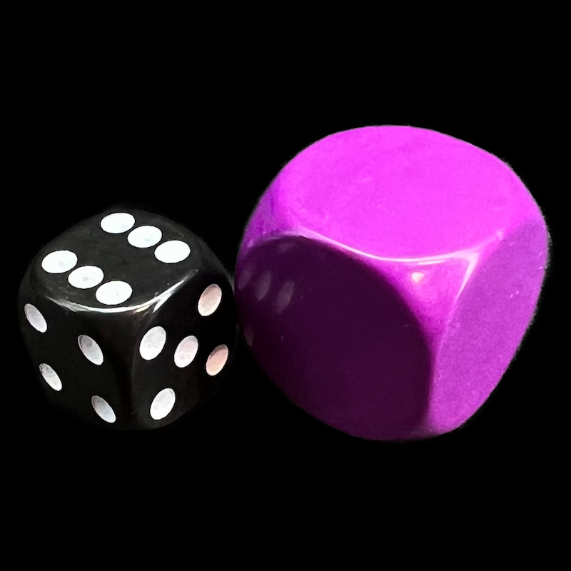 D&G Opaque Blank Purple JUMBO 22mm D6 Dice