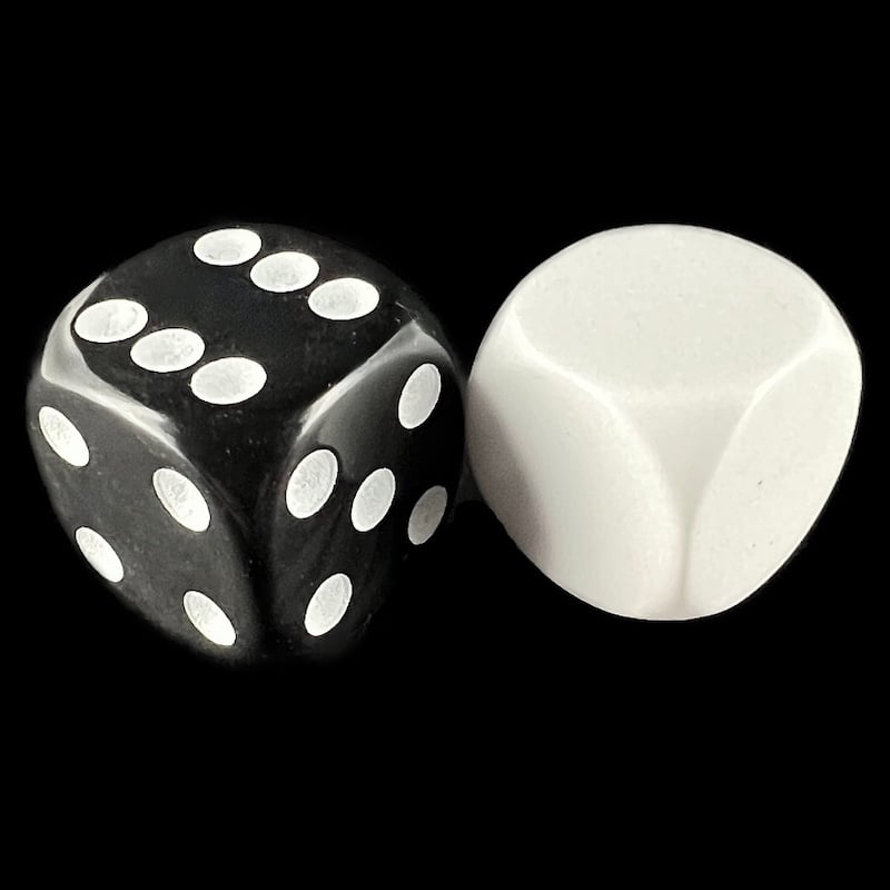 D&G Opaque Blank White 14mm D6 Dice