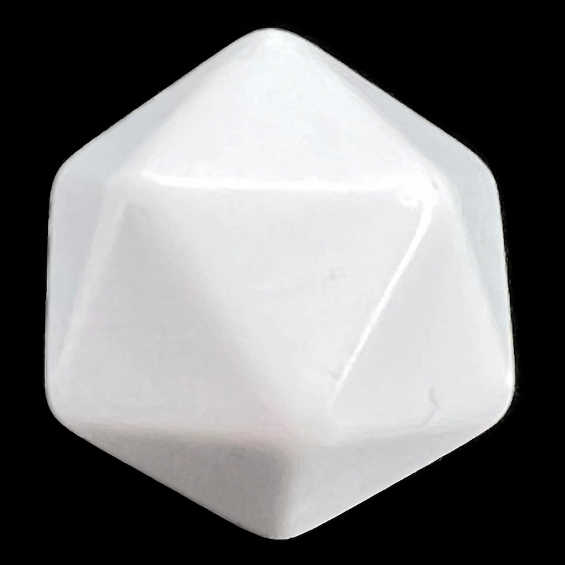 D&G Opaque Blank White D20 Dice