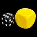 D&G Opaque Blank Yellow JUMBO 22mm D6 Dice