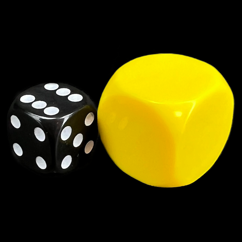 D&G Opaque Blank Yellow JUMBO 22mm D6 Dice