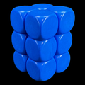 D&G Opaque Blank Blue 16mm 12 x D6 Dice Set
