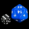 D&G Opaque Blue JUMBO 34mm D20 Dice