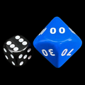D&G Opaque Blue JUMBO 34mm Percentile Dice