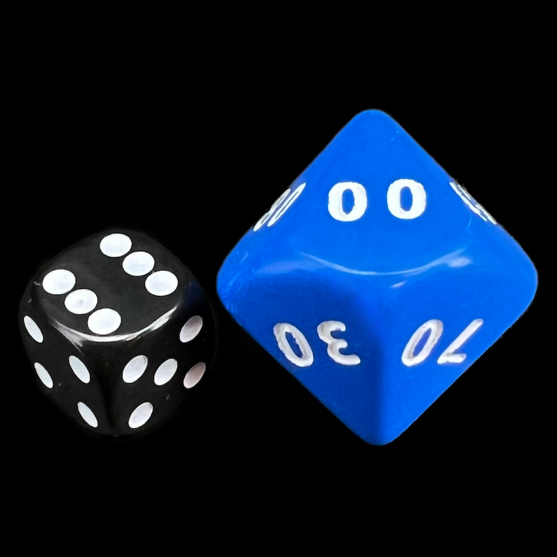 D&G Opaque Blue JUMBO 34mm Percentile Dice