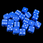 D&G Opaque Blue MINI 7mm 20 x D6 Dice Set