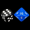 D&G Opaque Blue & White D16 Dice