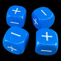 D&G Opaque Blue & White Fudge Fate 4 x D6 Dice Set