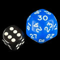 D&G Opaque Blue & White JUMBO 28mm D30 Dice