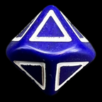 HALF PRICE CLEARANCE D&G Opaque Blue & White Triangle 10 x D10 Dice Set